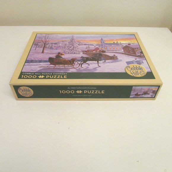 Vintage Cobble Hill Puzzle 1000 pieces, An Old-Fashioned Christmas - Picture 2 of 8